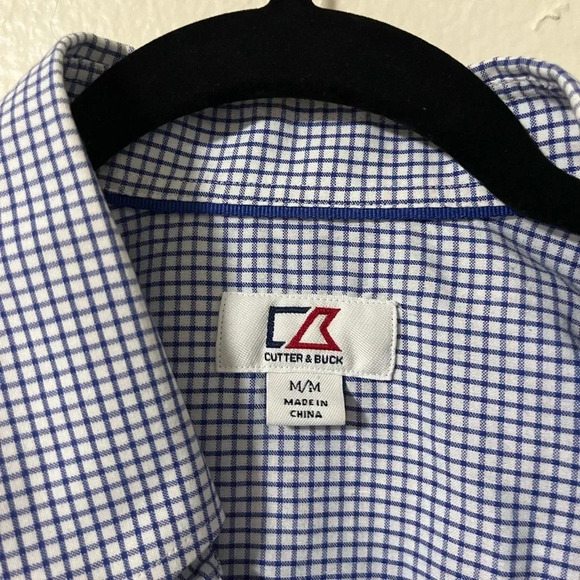 FGCU University Polo button down College logo embroidered Size Medium blue check - Picture 3 of 5